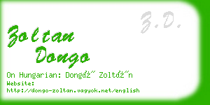 zoltan dongo business card